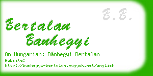 bertalan banhegyi business card