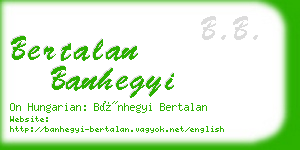 bertalan banhegyi business card